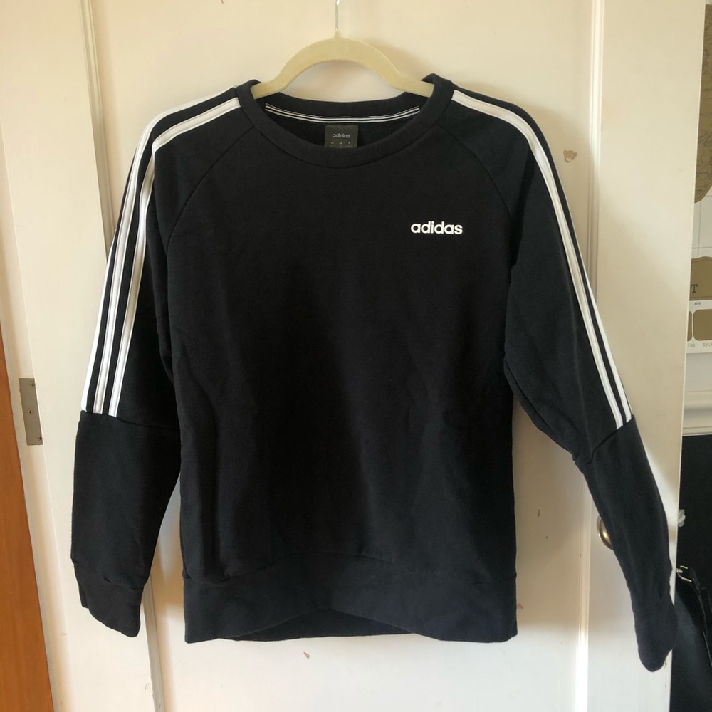 Black Adidas Sweatshirt with Stripes